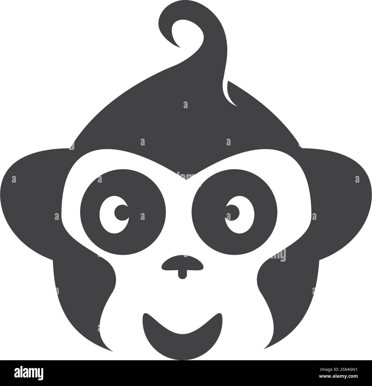Monkey head logo ilustration vector flat design Stock Vector