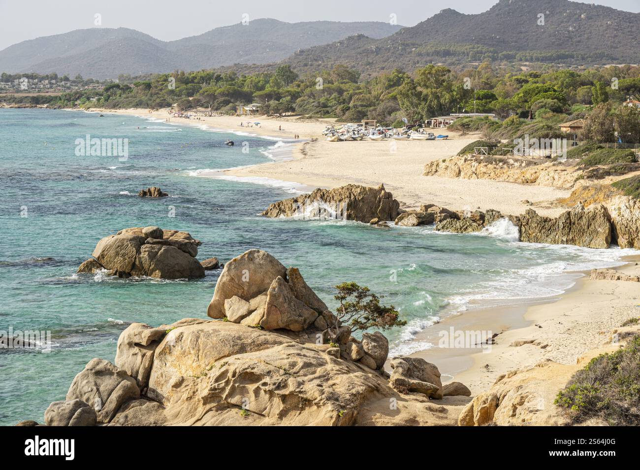 The famous beach of Costa Rei in Sardinia with turquoise and ...