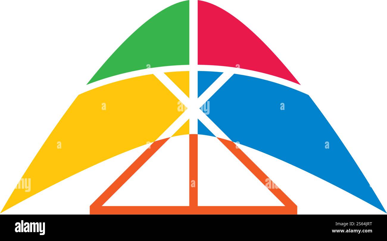 Hang gliding logo icon vector illustration design Stock Vector