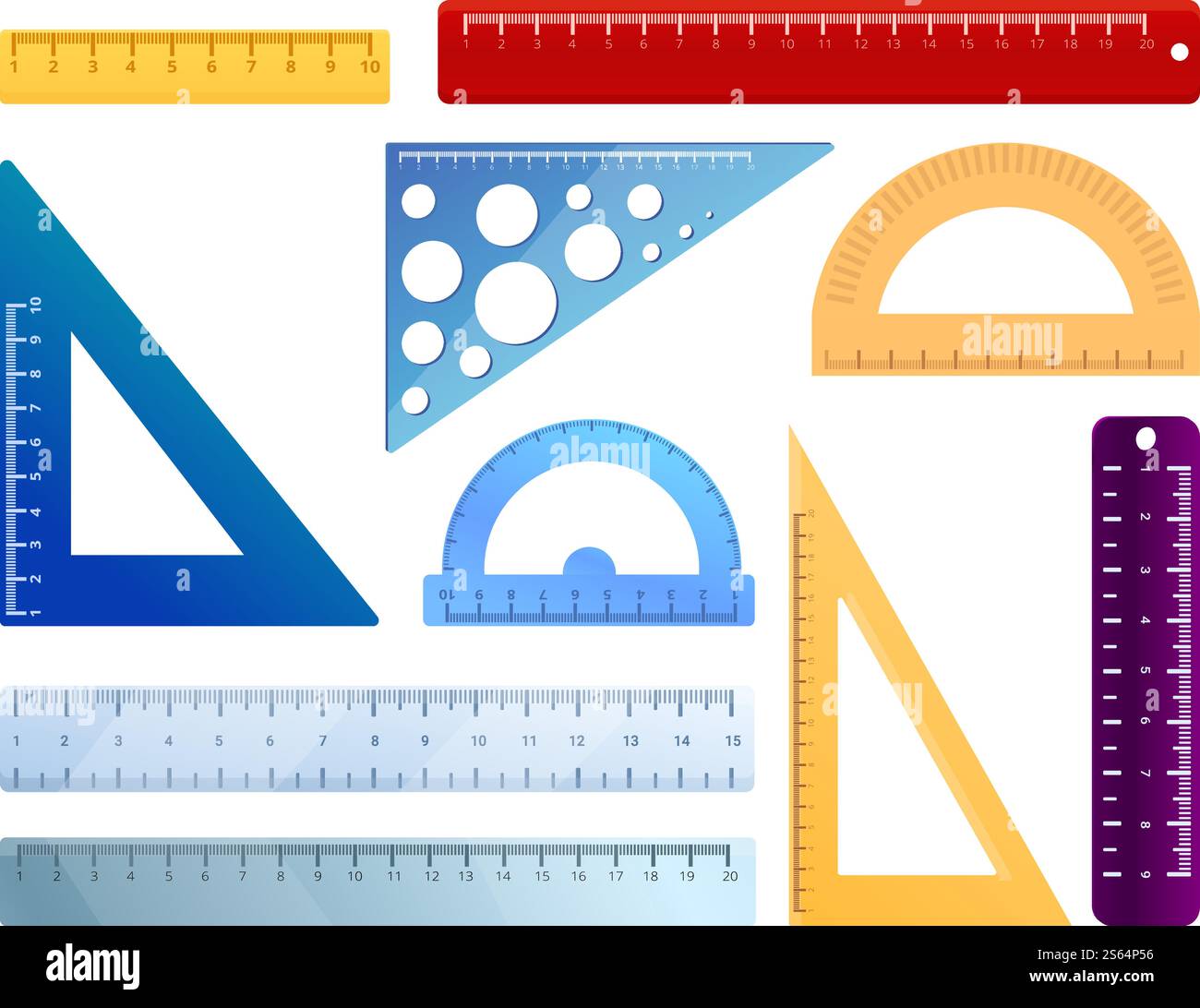 Ruler icons set. Cartoon set of ruler vector icons for web design ...