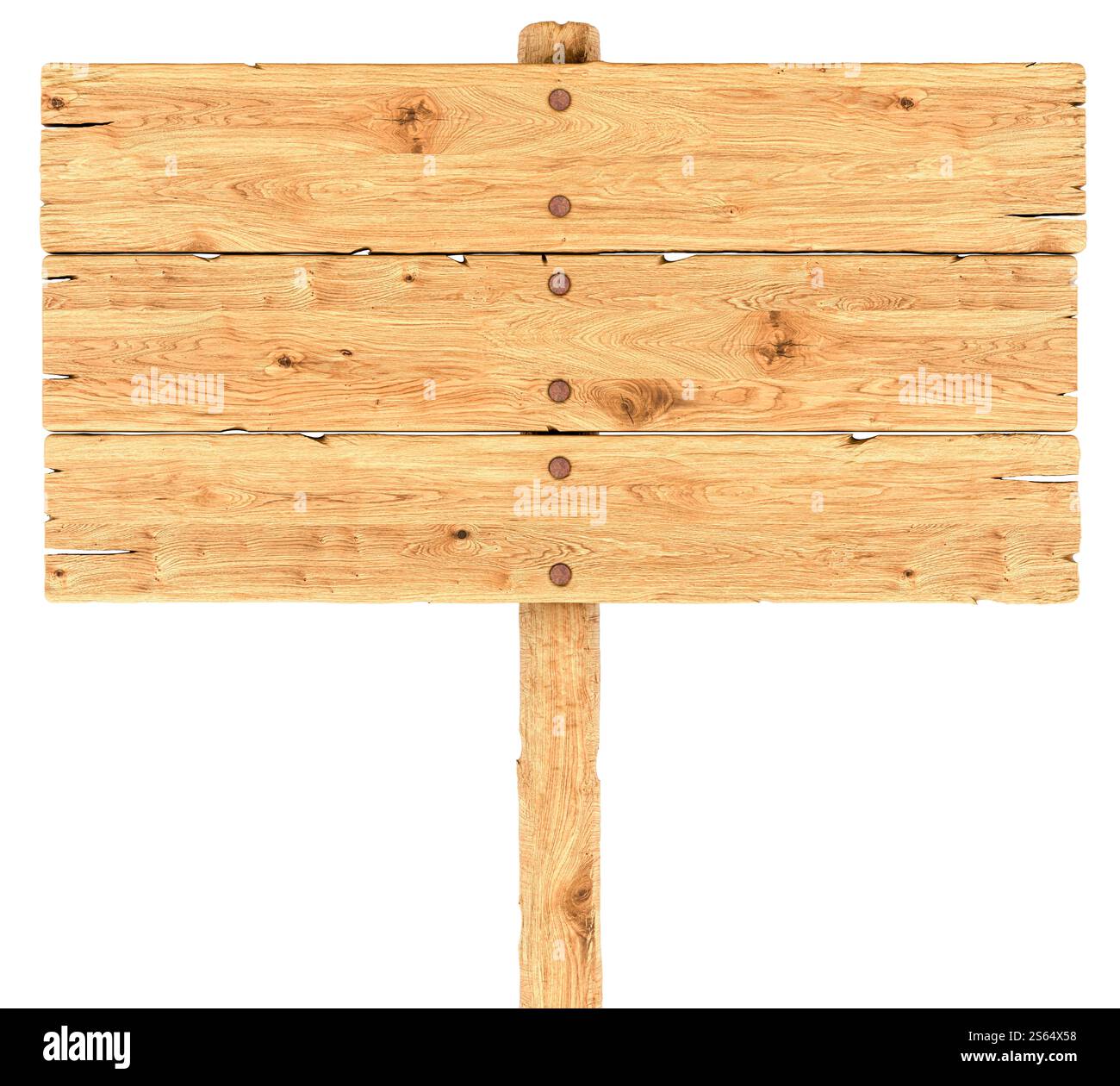 Wooden road sign, front view. 3D rendering isolated on white background ...