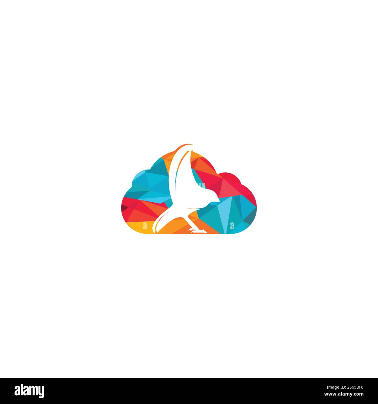 Cloud Bird Freedom Logo Template. Stock Vector