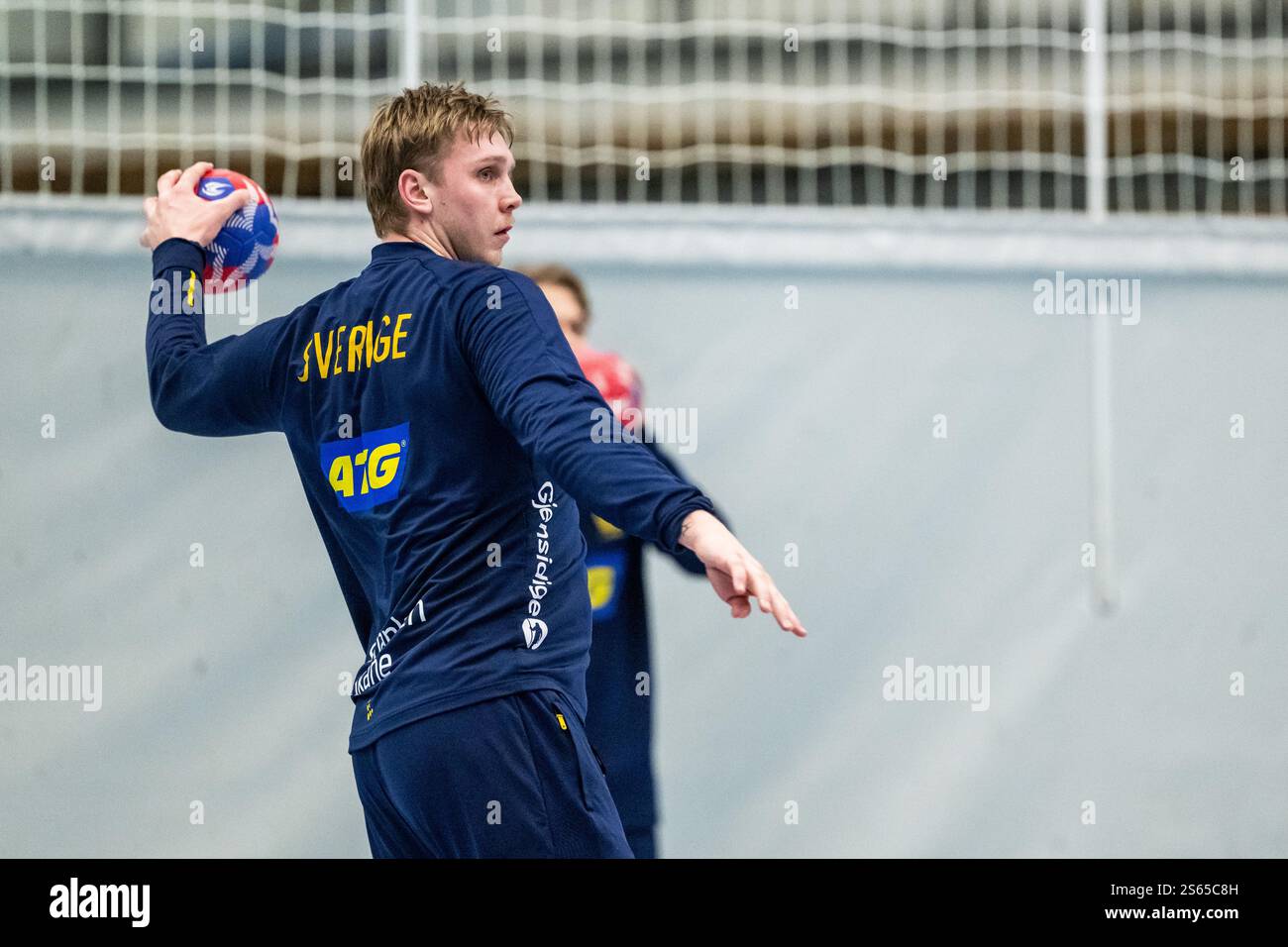 250115 Edwin Aspenbäck of the Swedish men's national handball team at a