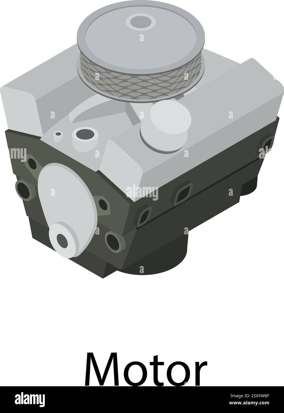 Car motor icon. Isometric of car motor vector icon for web design isolated on white background. Car motor icon, isometric style Stock Vector