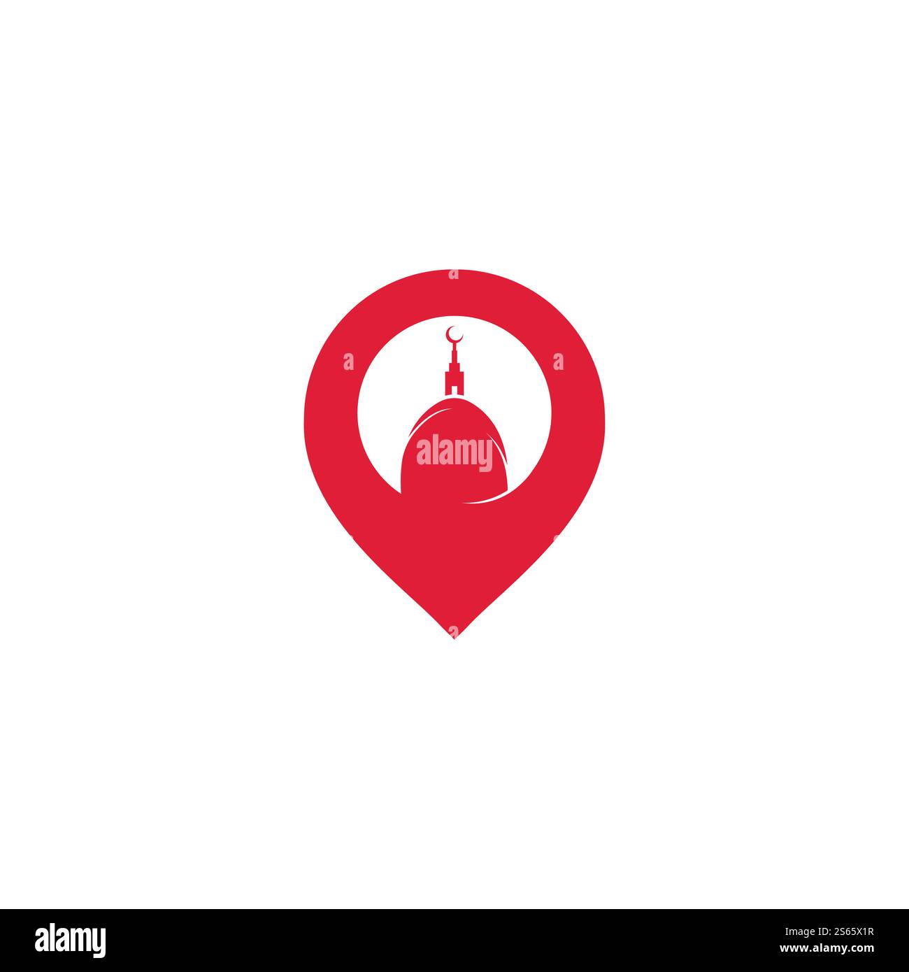 Mosque Point Logo Design Template. Mosque location icon design. Stock Vector