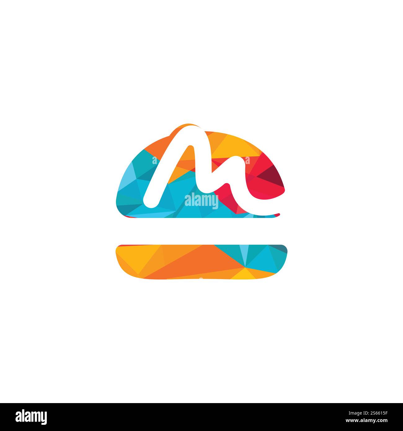 Letter M Burger vector logo design. Burger cafe logo. Stock Vector