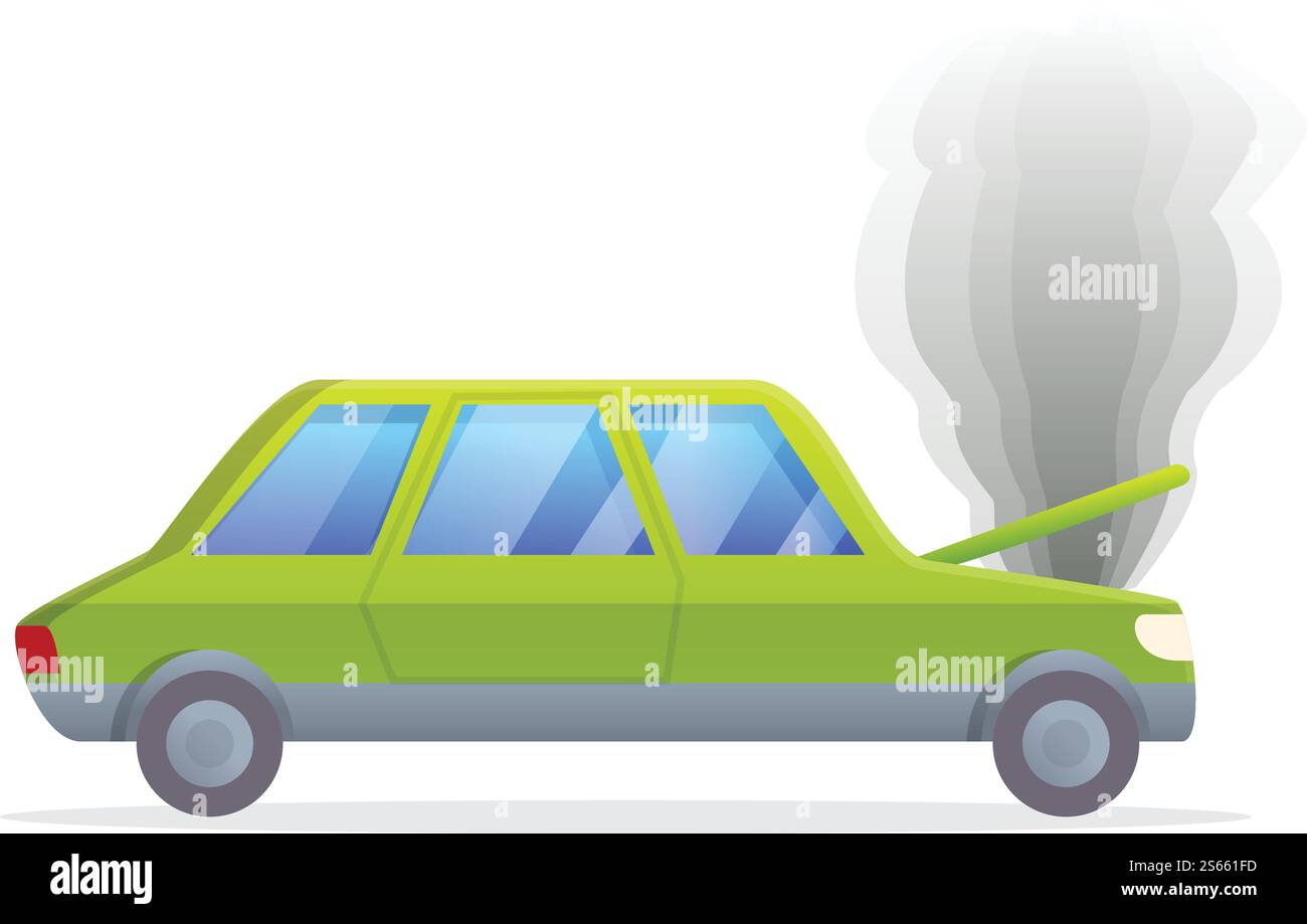 Broken car motor icon. Cartoon of broken car motor vector icon for web ...