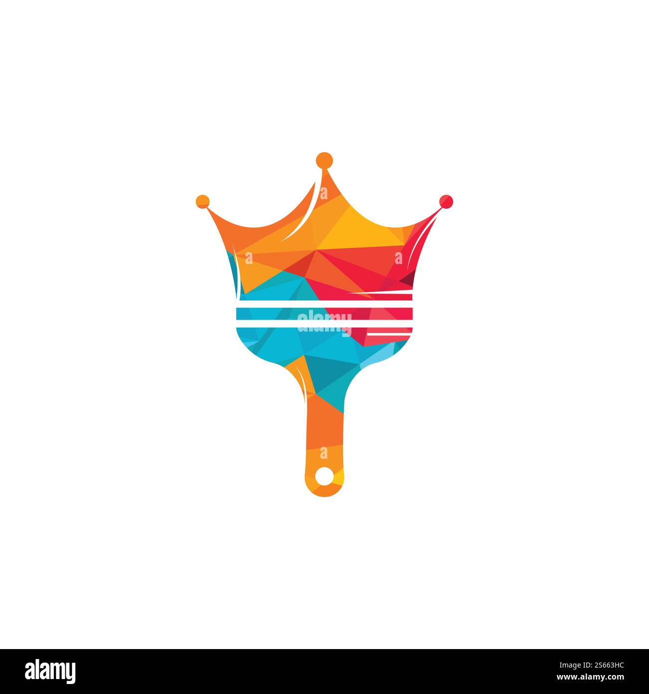 King paint vector logo design. Crown and paint brush icon Stock Vector ...