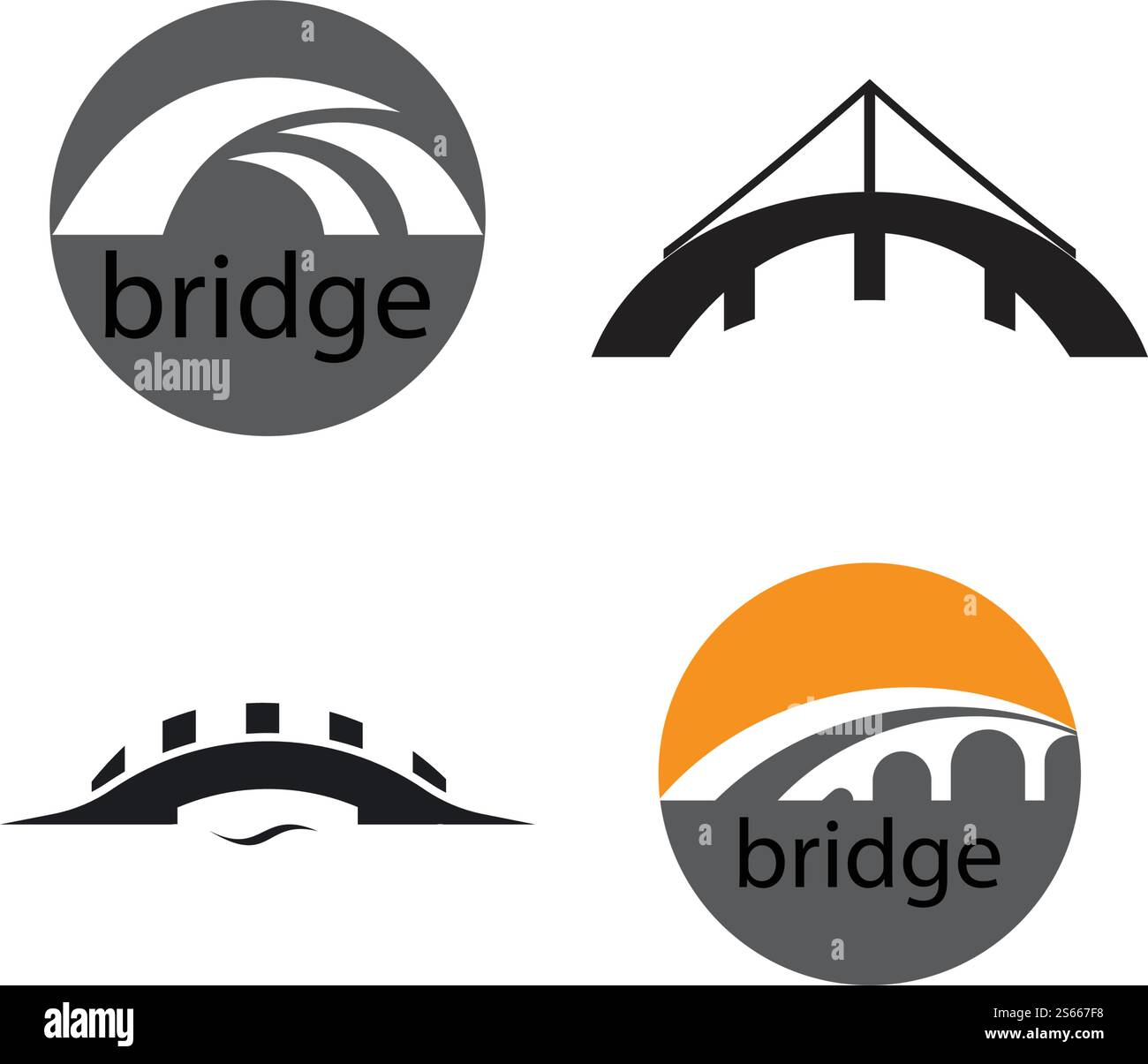 Bridge ilustration logo vector template Stock Vector