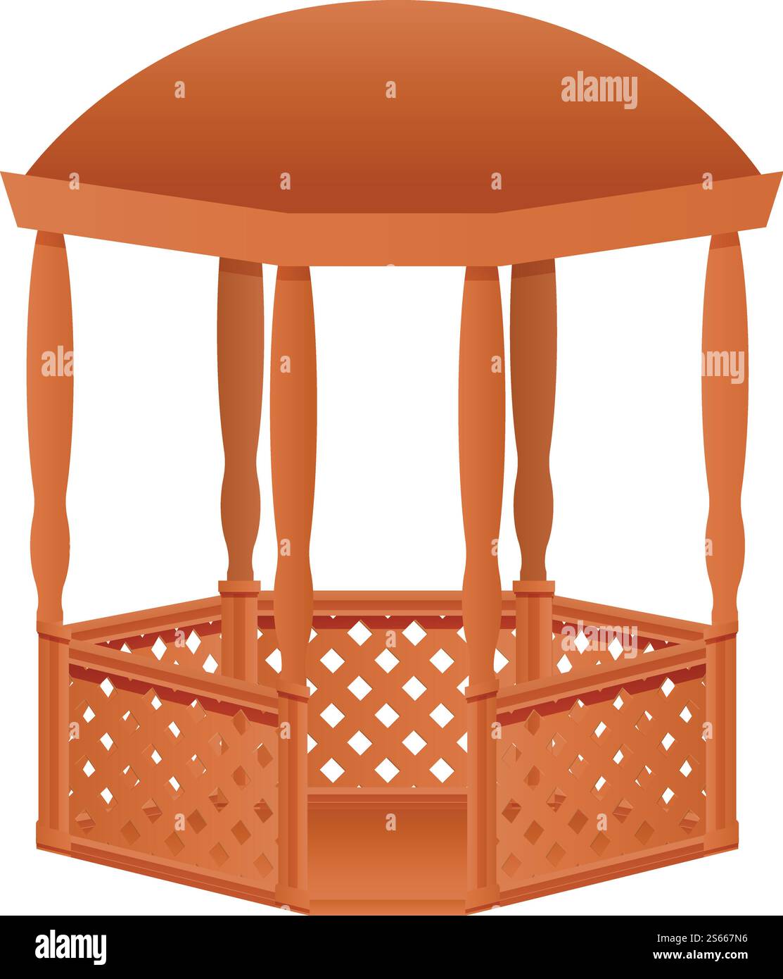 Outdoor wood gazebo icon. Cartoon of outdoor wood gazebo vector icon ...