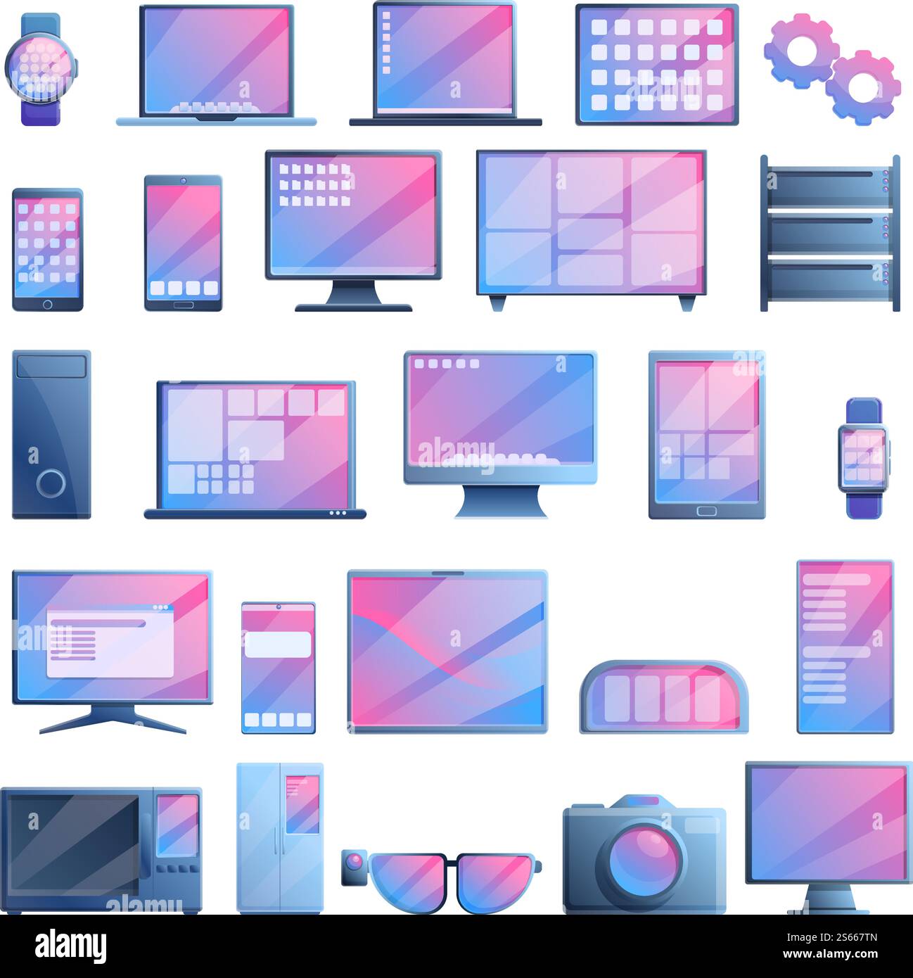 Operating system icons set. Cartoon set of operating system vector ...