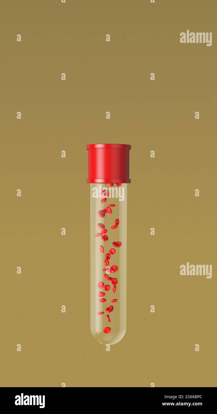 Transparent Tube Containing Red Blood Cell Stock Photo