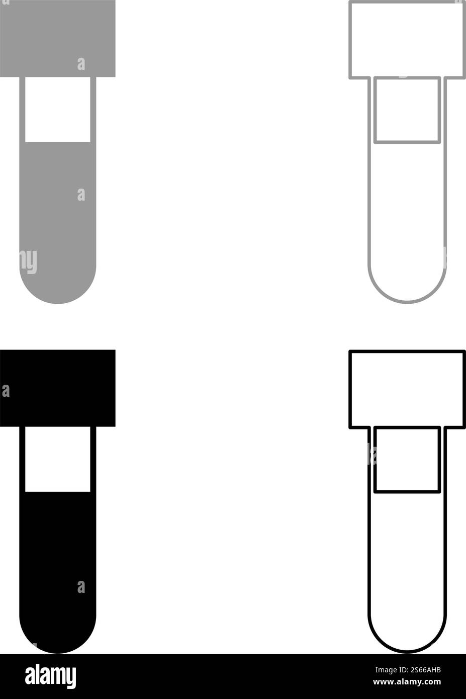 Test tube with blood Medical vial icon outline set black grey color ...