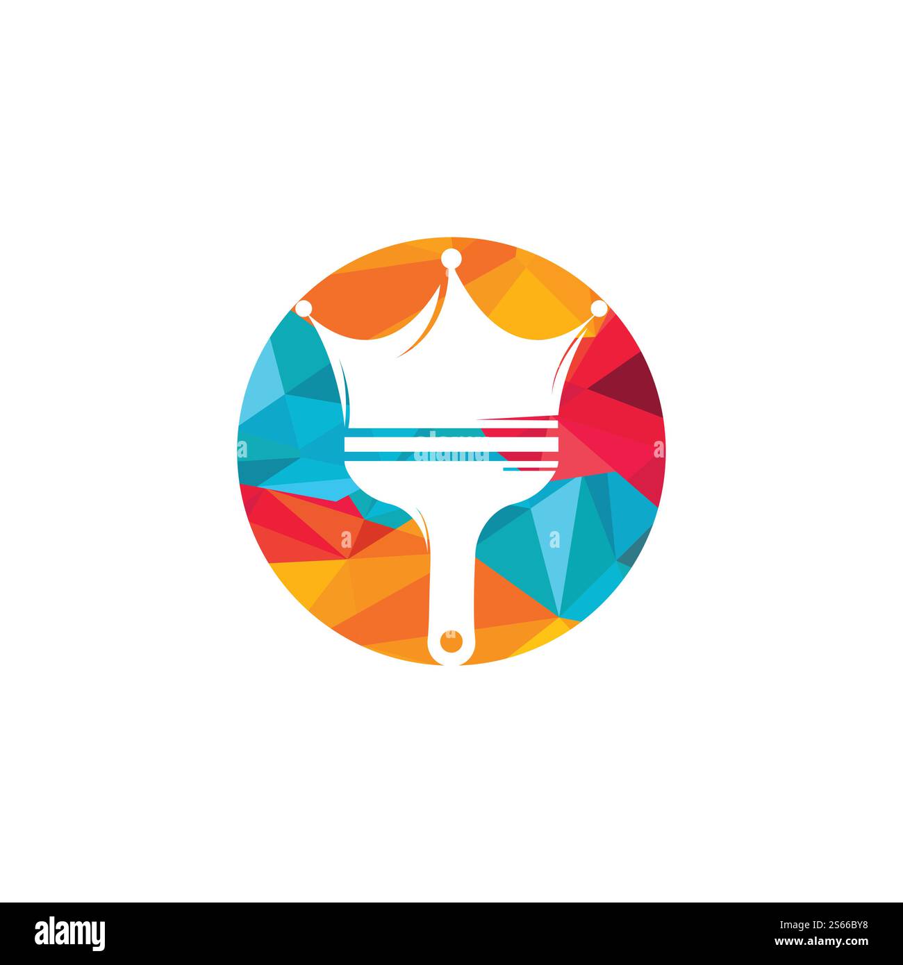 King paint vector logo design. Crown and paint brush icon Stock Vector ...