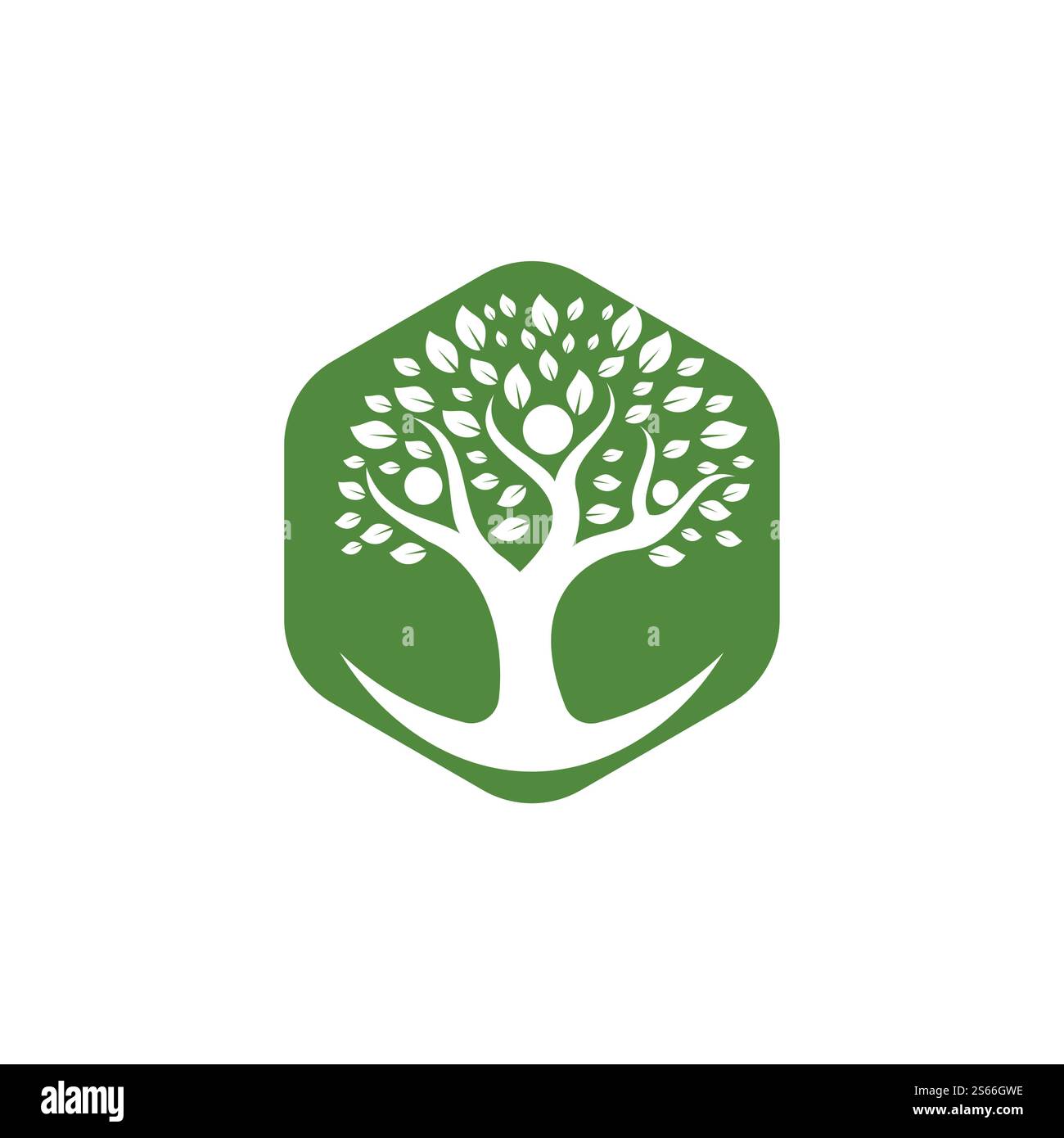 Creative People Tree Concept Logo Design Template Stock Vector Image ...