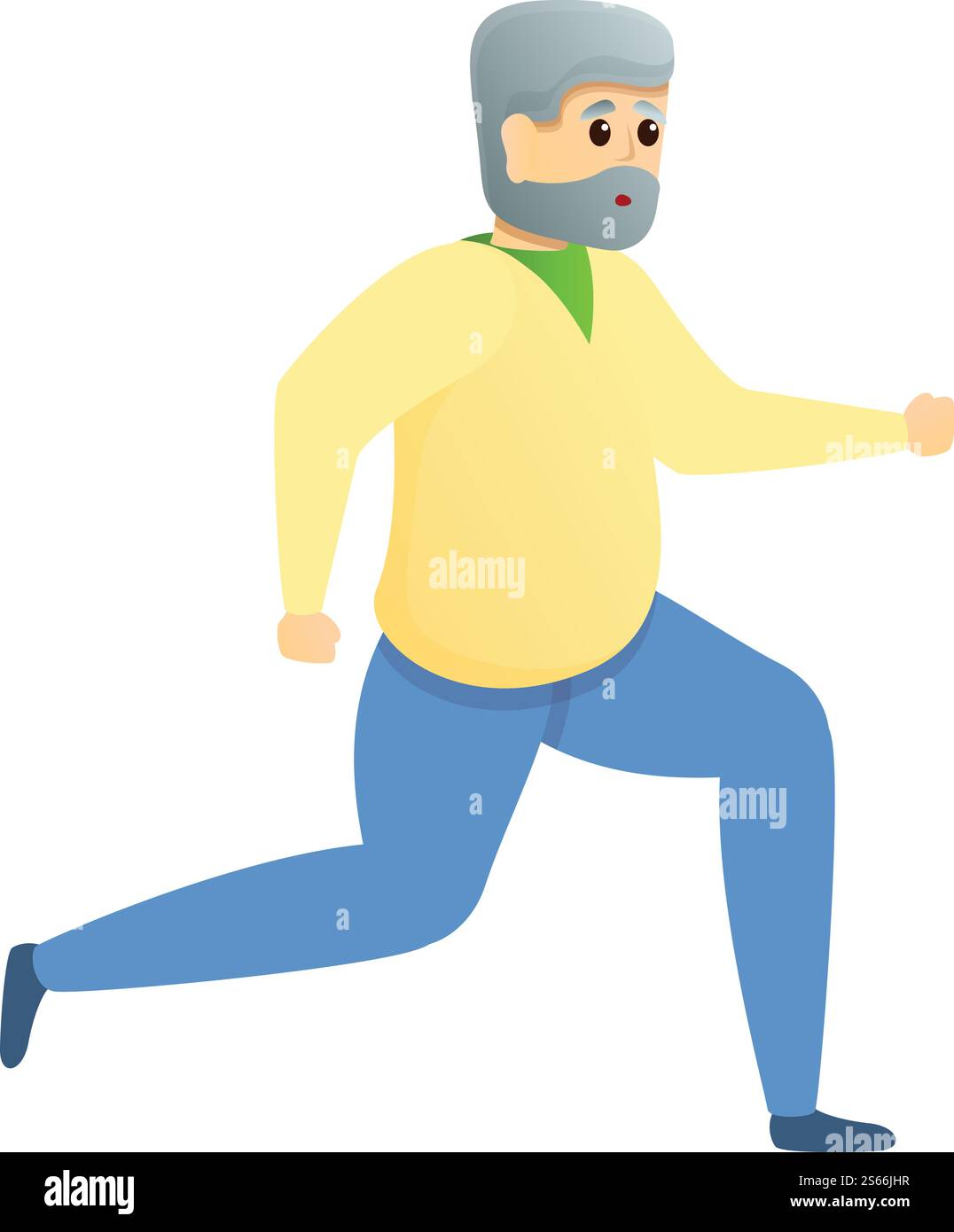 Old Man Running Cartoon