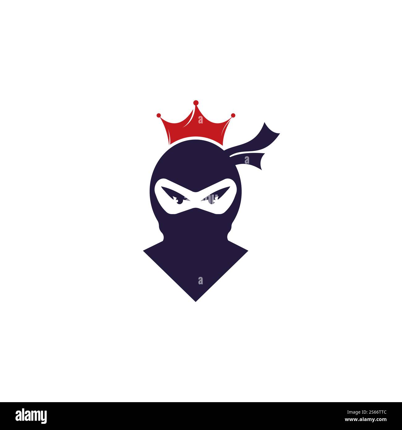 Ninja king vector logo design. Stock Vector