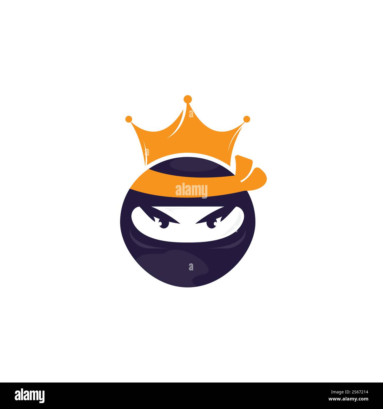 Ninja king vector logo design. Stock Vector
