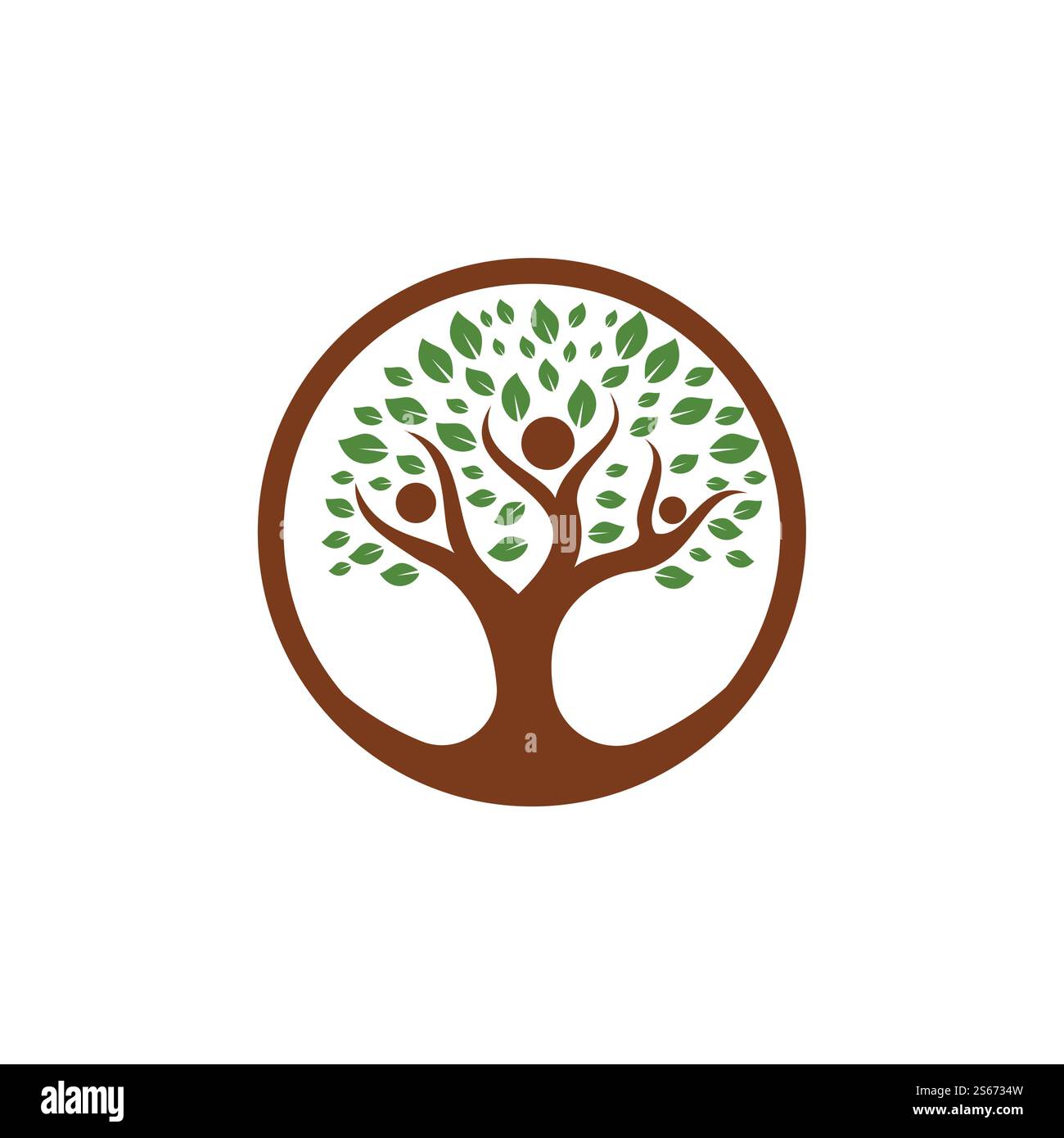 Creative People Tree Concept Logo Design Template Stock Vector Image ...