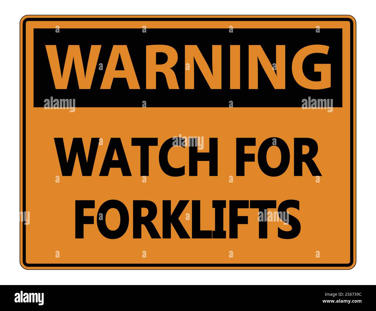 Warning Watch for Forklifts Sign on white background,vector ...
