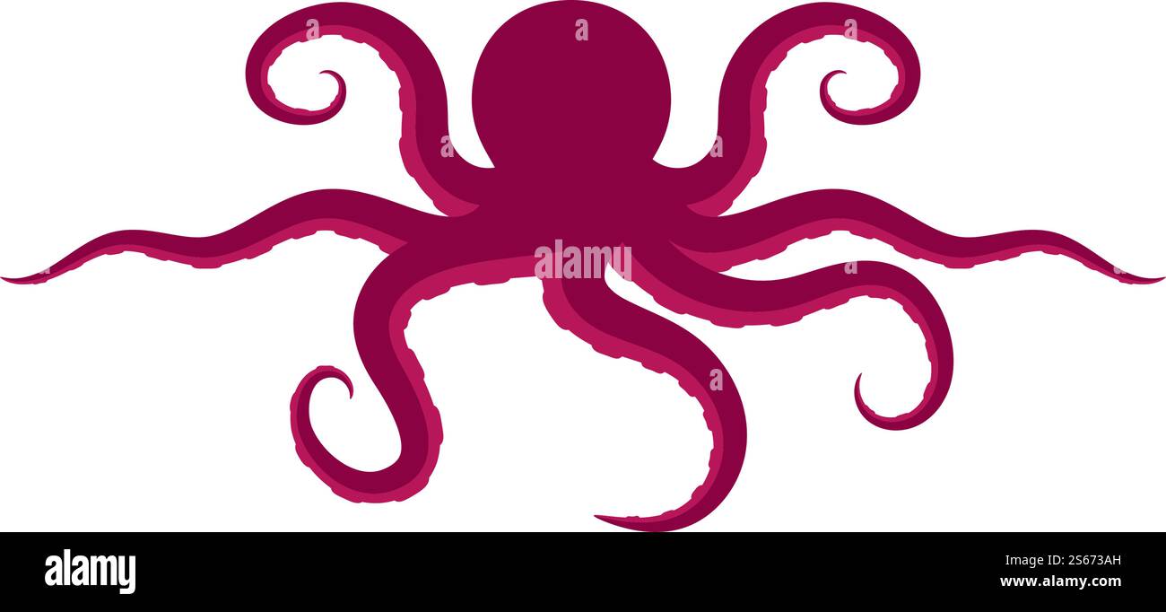 Octopus logo ilustration vector template Stock Vector