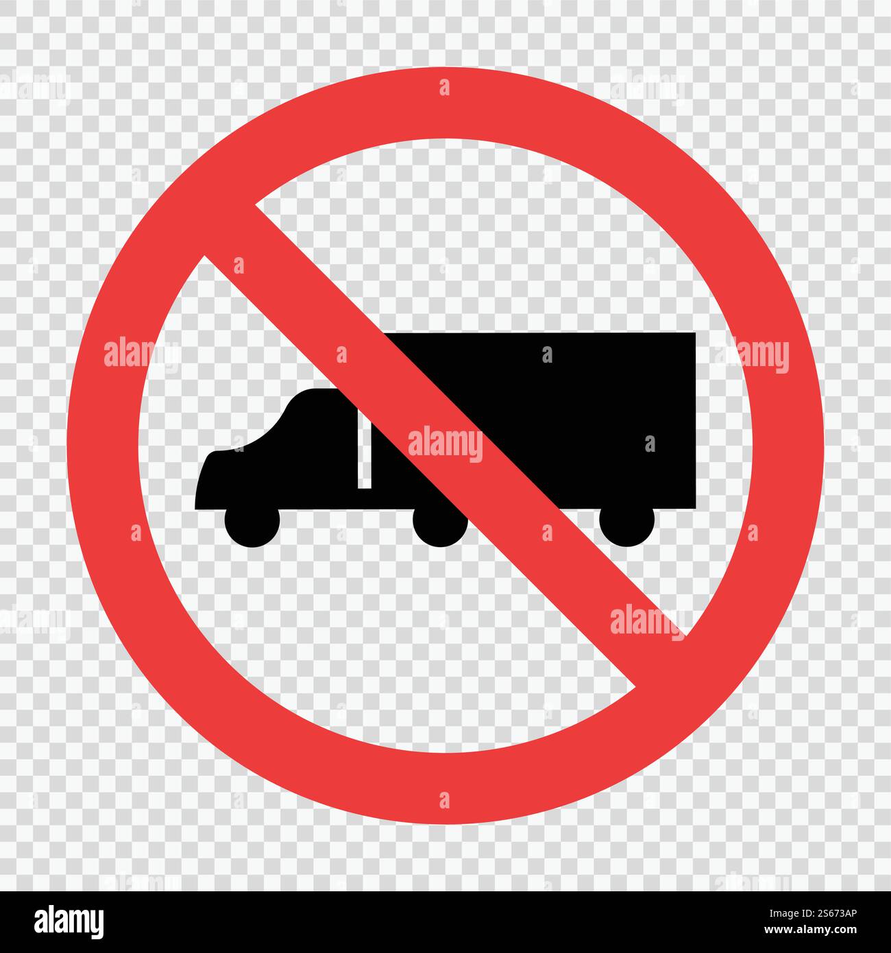 No Trucks Sign on transparent background,vector illustration Stock Vector