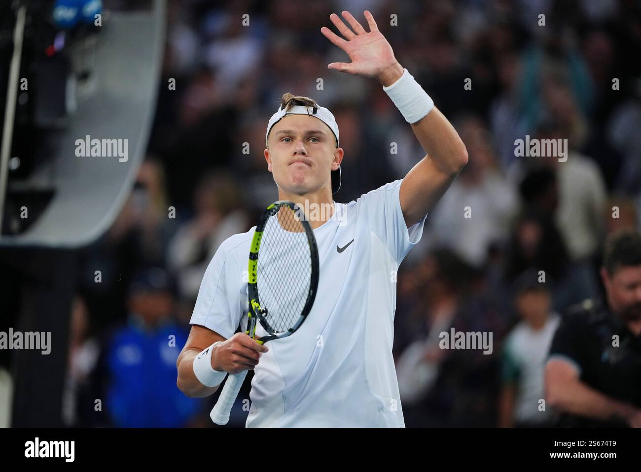 Holger Rune of Denmark celebrates after defeating Matteo Berrettini of
