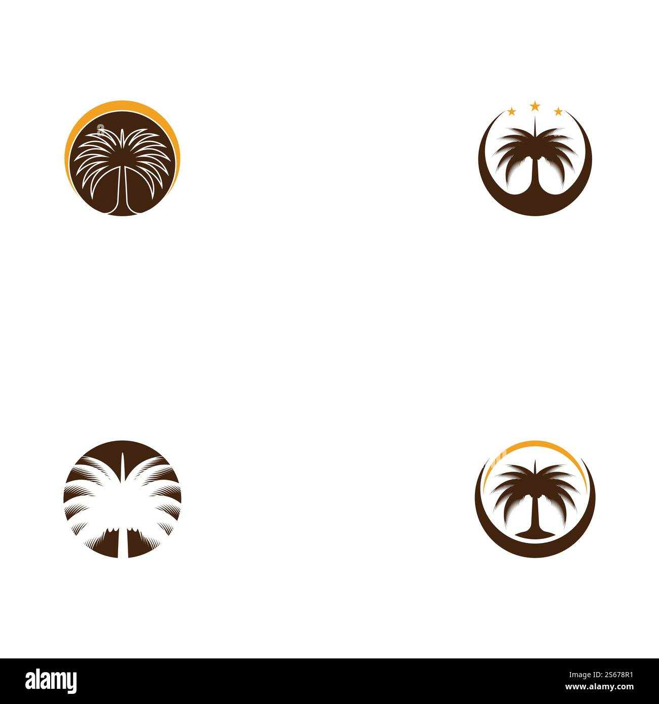 Set Dates tree Logo Template vector symbol nature Stock Vector