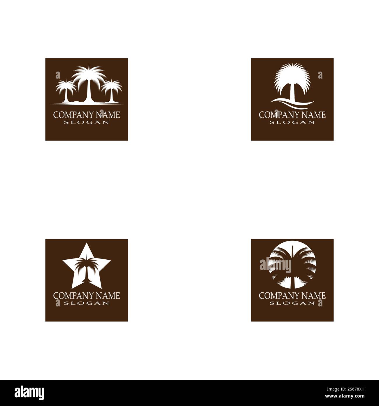 Set Dates tree Logo Template vector symbol nature Stock Vector