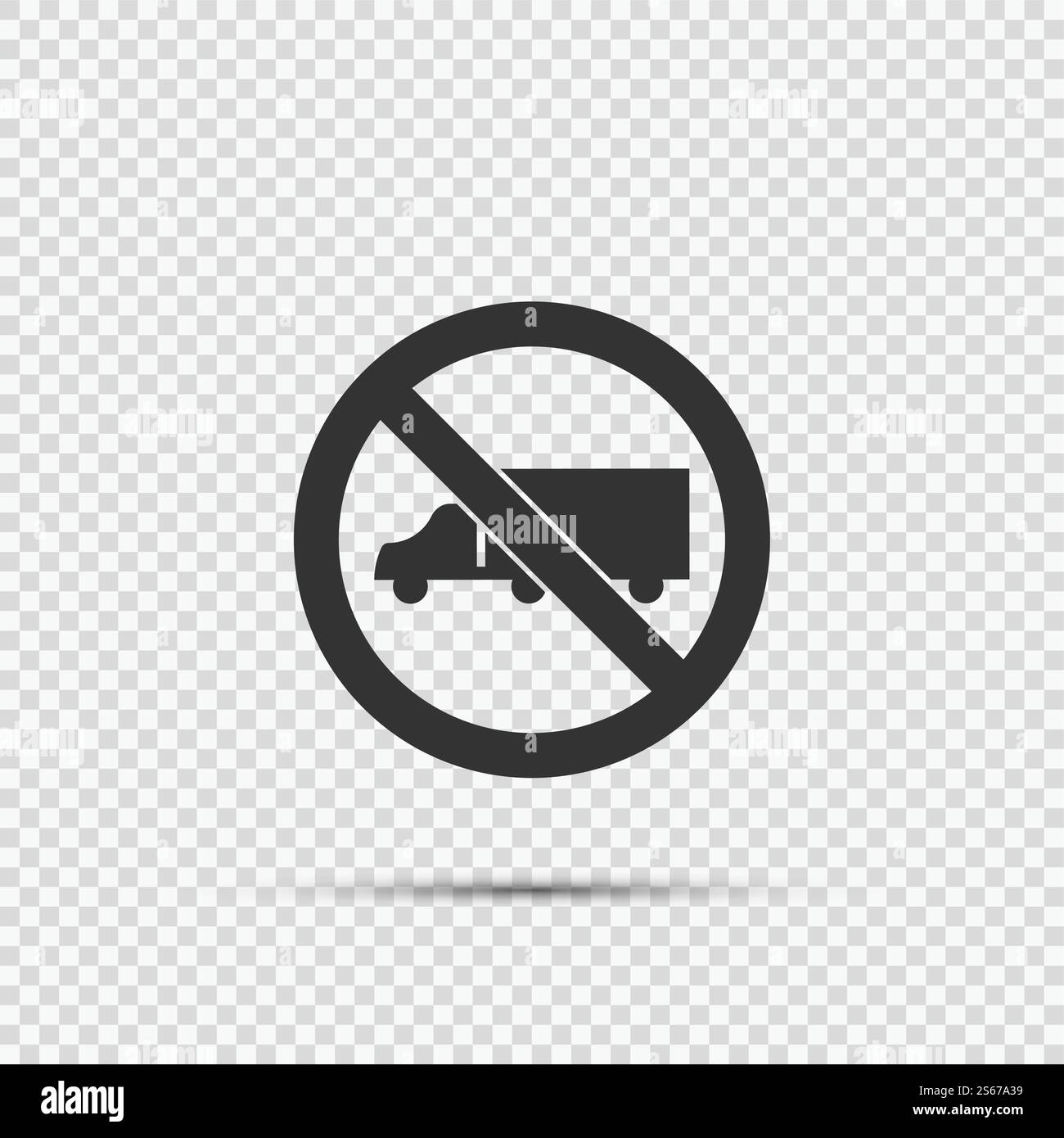No Trucks Sign on transparent background,vector illustration Stock Vector