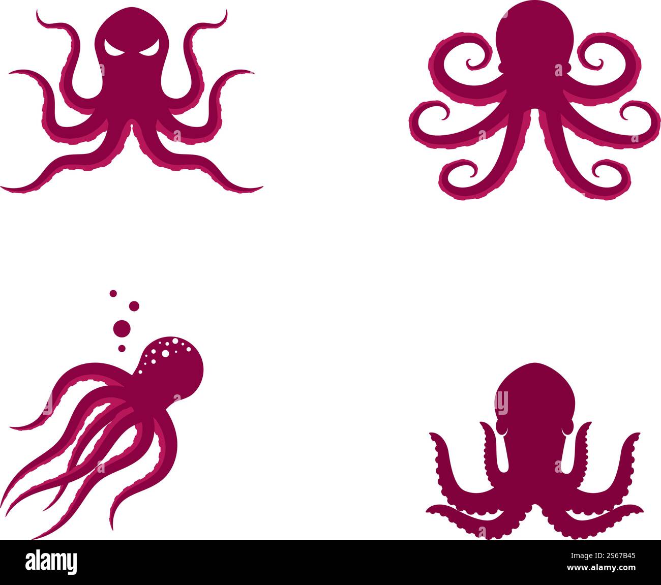 Octopus logo ilustration vector template Stock Vector