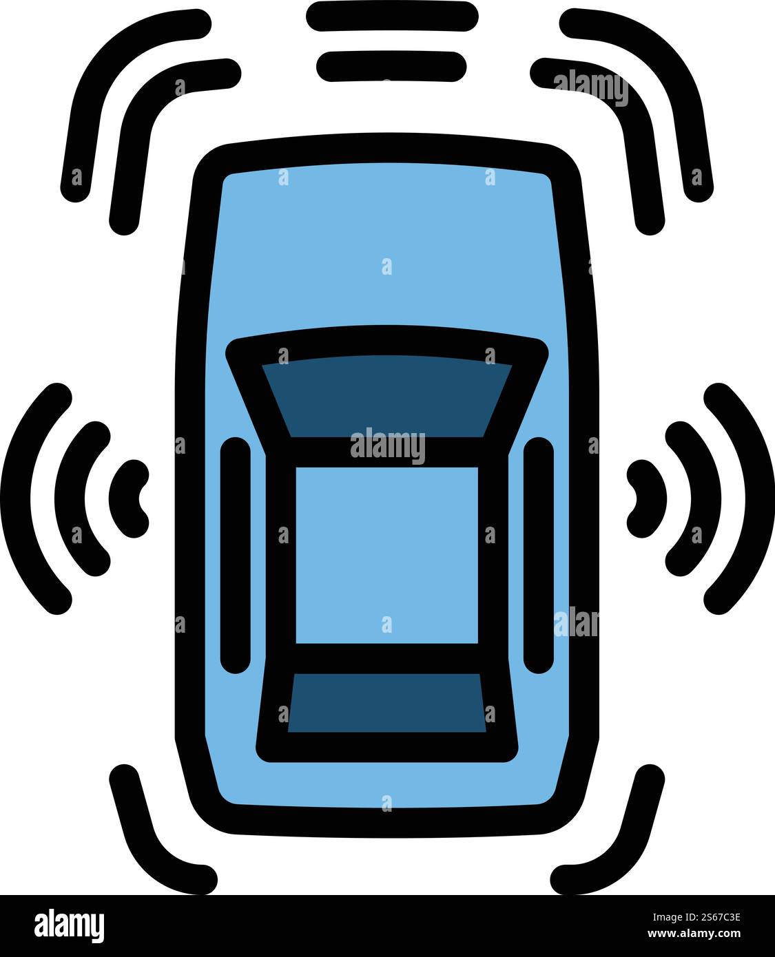 Self driving car icon. Outline self driving car vector icon for web ...