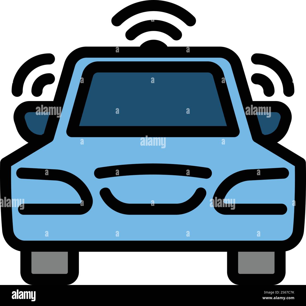 Car wireless icon. Outline car wireless vector icon for web design ...