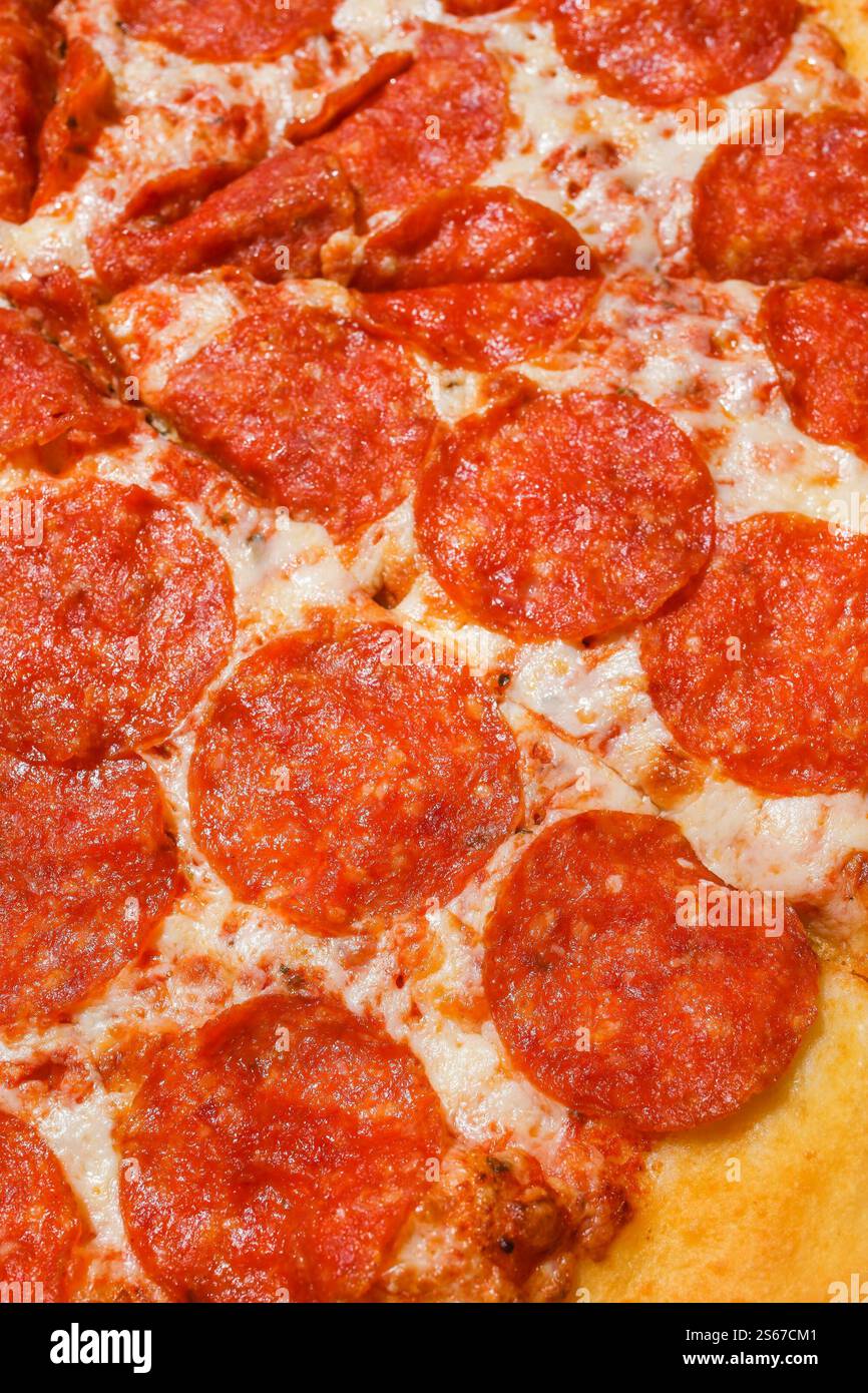 Pepperoni Pizza on a Box Stock Photo