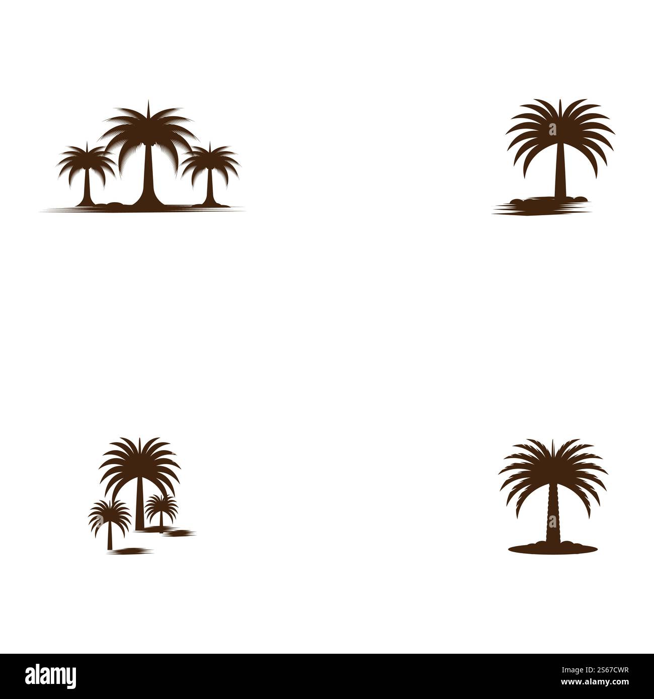 Set Dates tree Logo Template vector symbol nature Stock Vector