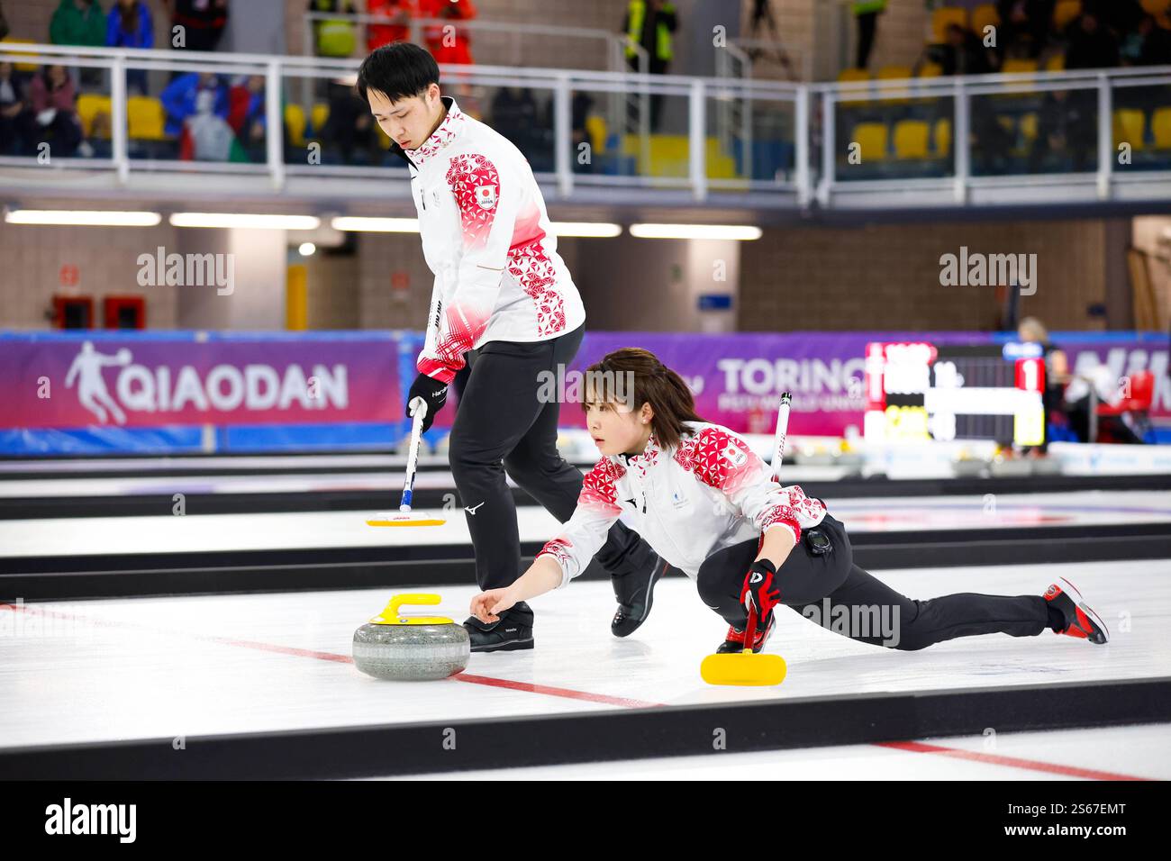 (L to R) Taiki Kudo, Yui Ozeki (JPN), JANUARY 11, 2025 Curling