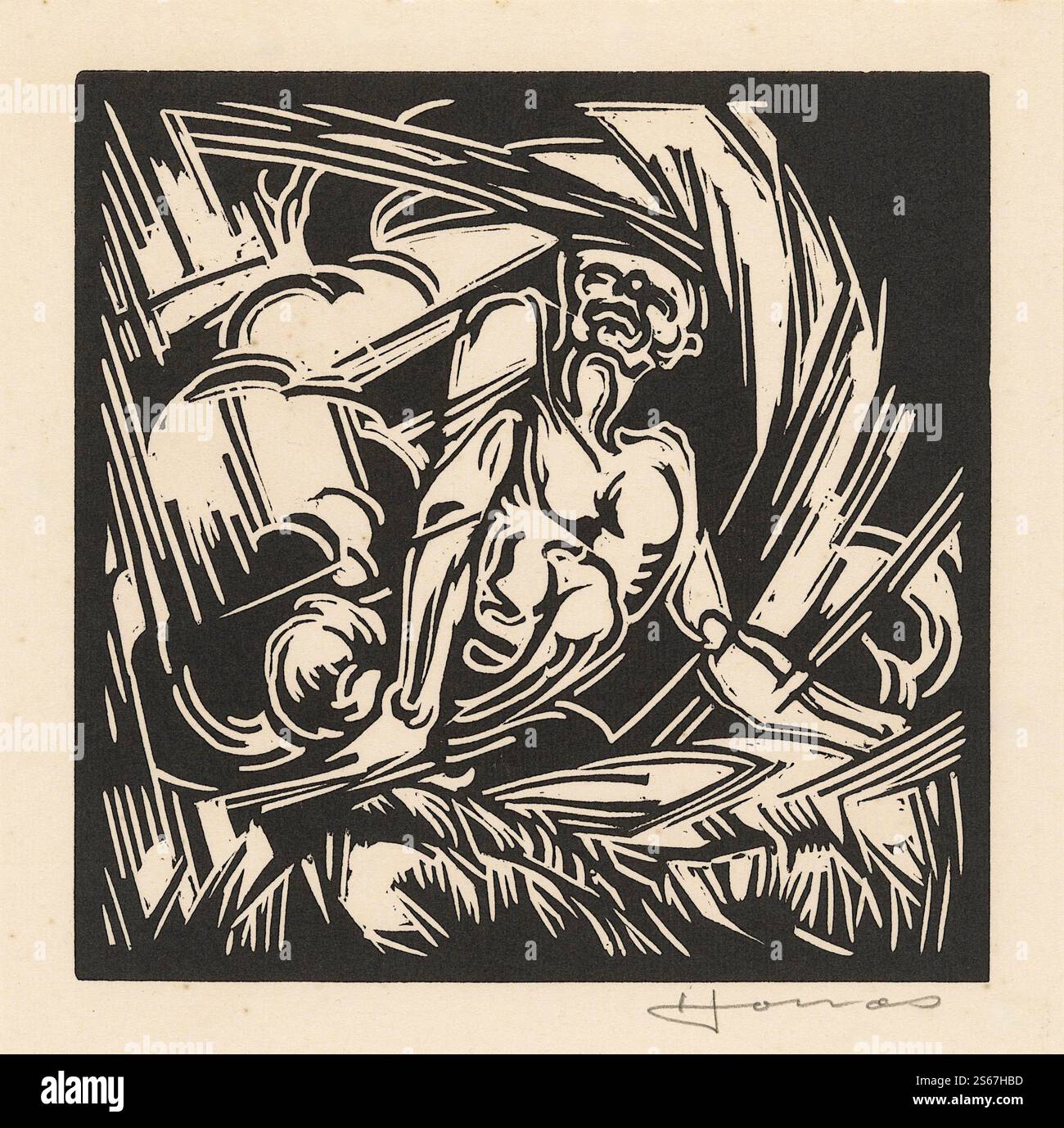 Personification Using Wind Henri Jonas - Personification of Wind - The Wind God - 1921 Stock Photo ...