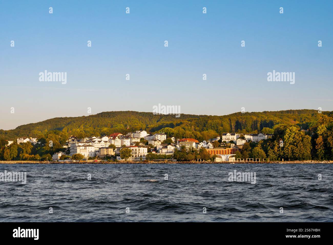 Coastline of Sassnitz and Jasmund National Park from Baltic Sea, Ruegen island, Mecklenburg-Vorpommern, Germany Stock Photo
