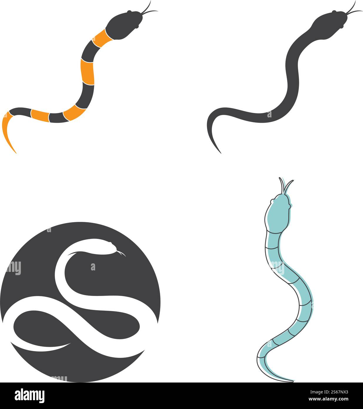 Snake logo vector ilustration template Stock Vector