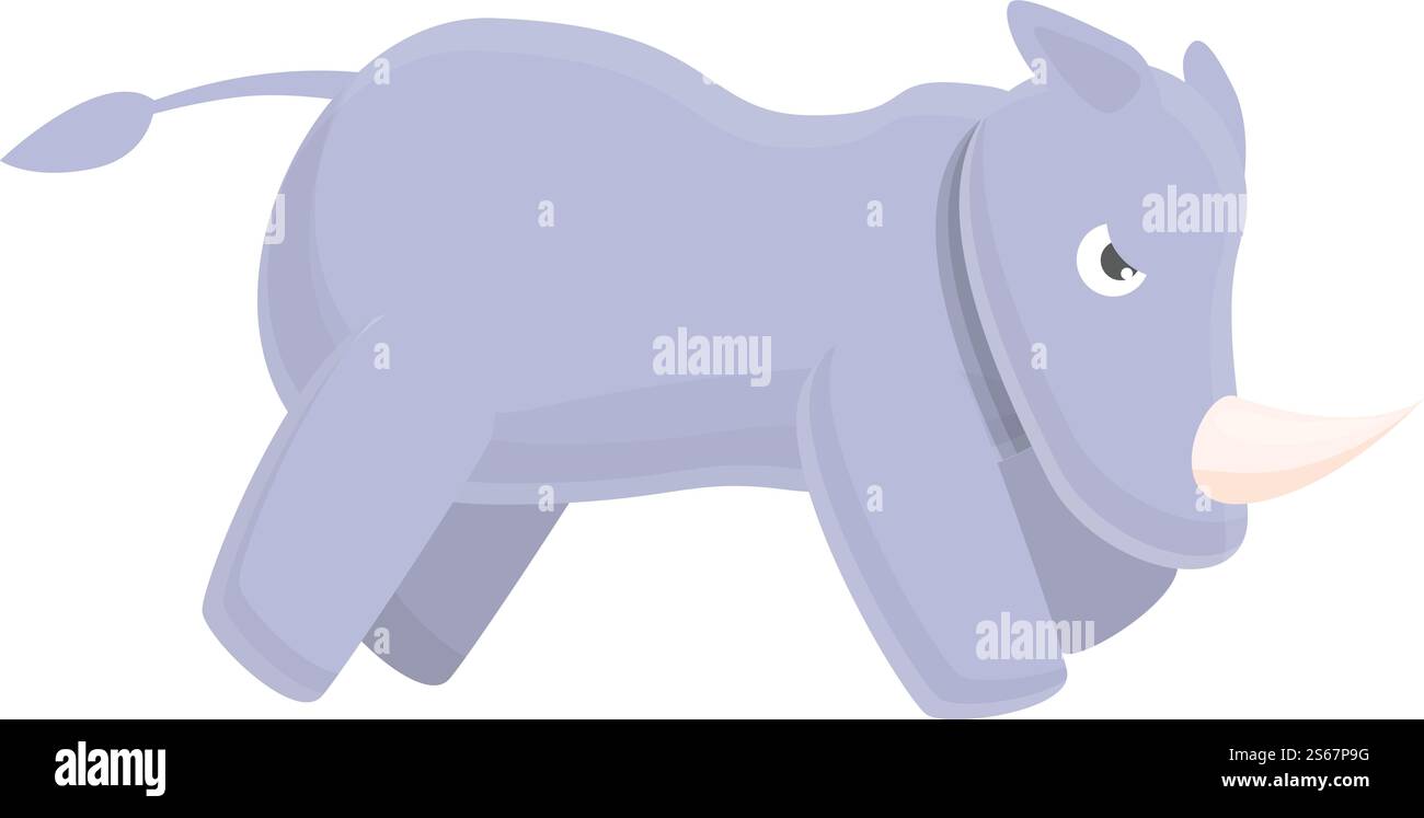 Aggressive rhino icon. Cartoon of aggressive rhinovector icon for web ...