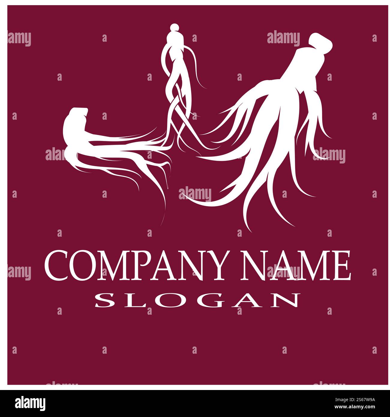 Ginseng Wave Logo Template vector symbol nature Stock Vector