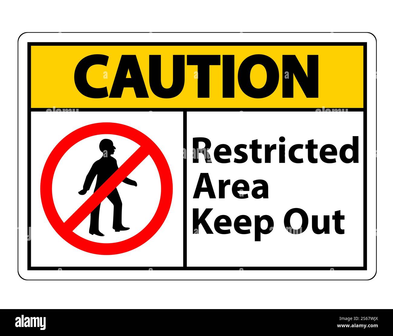 Restricted Area Keep Out Symbol Sign On White Background Stock Vector ...