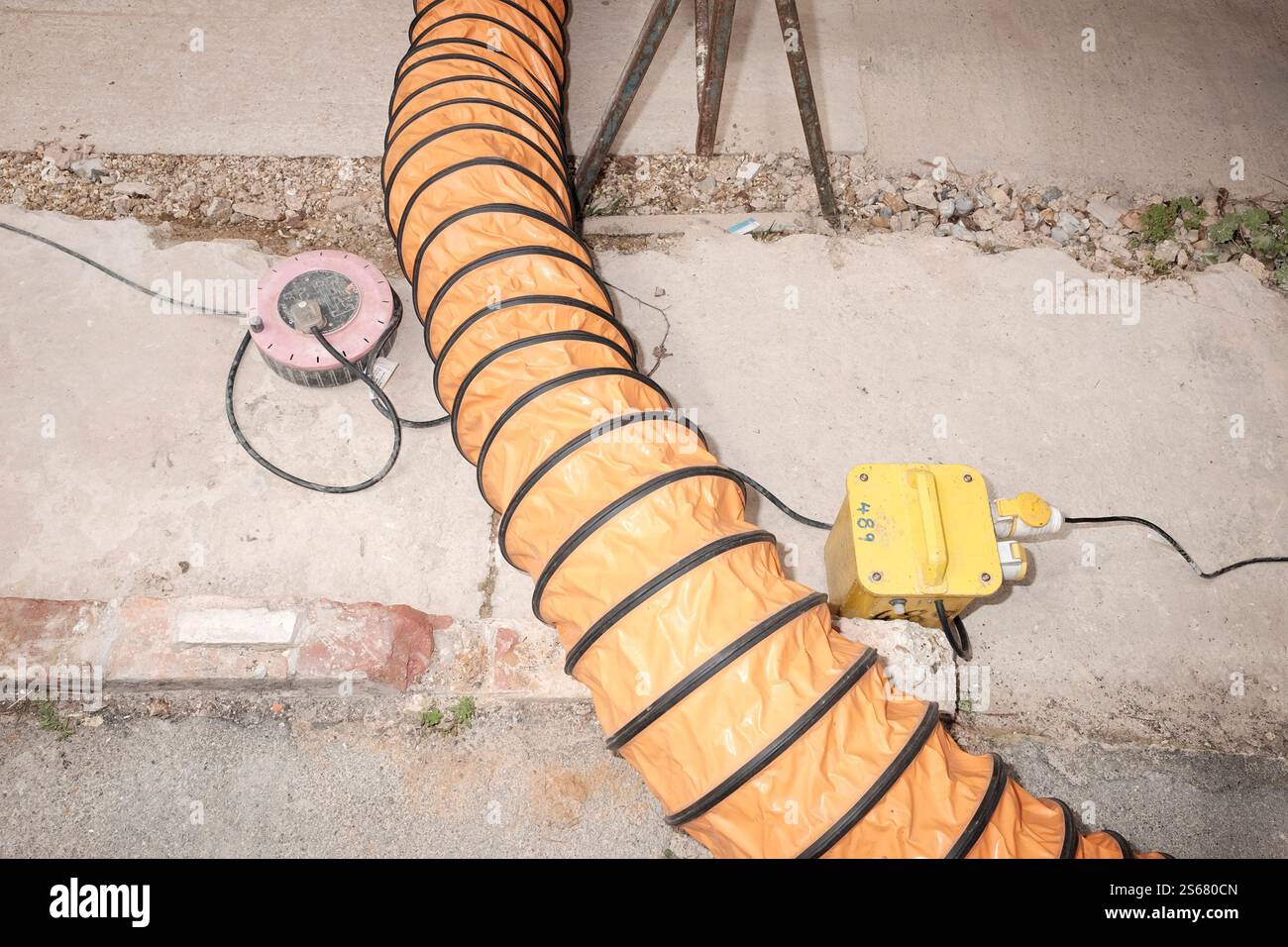 Building works going on at a private dwelling Stock Photo
