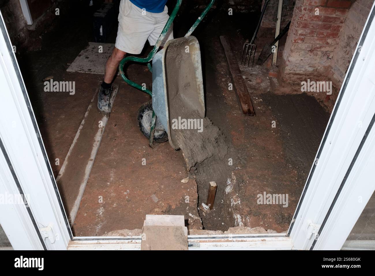 Building works going on at a private dwelling Stock Photo