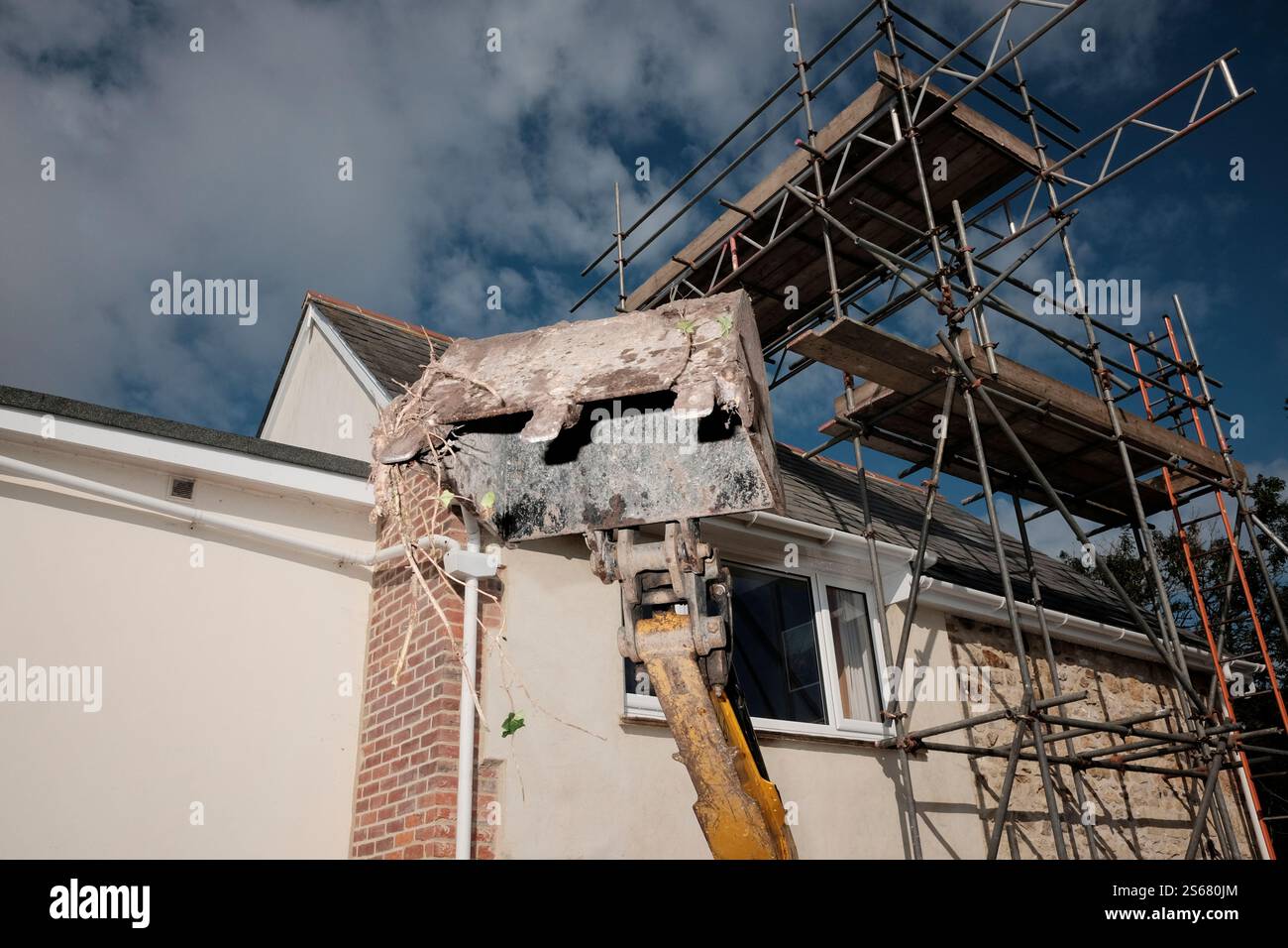 Building works going on at a private dwelling Stock Photo