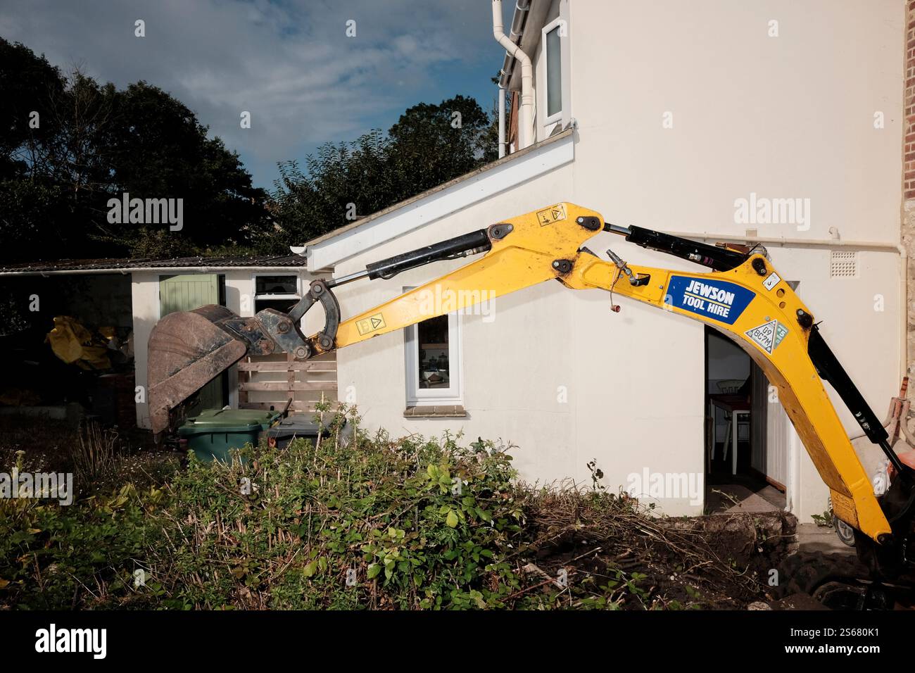Building works going on at a private dwelling Stock Photo