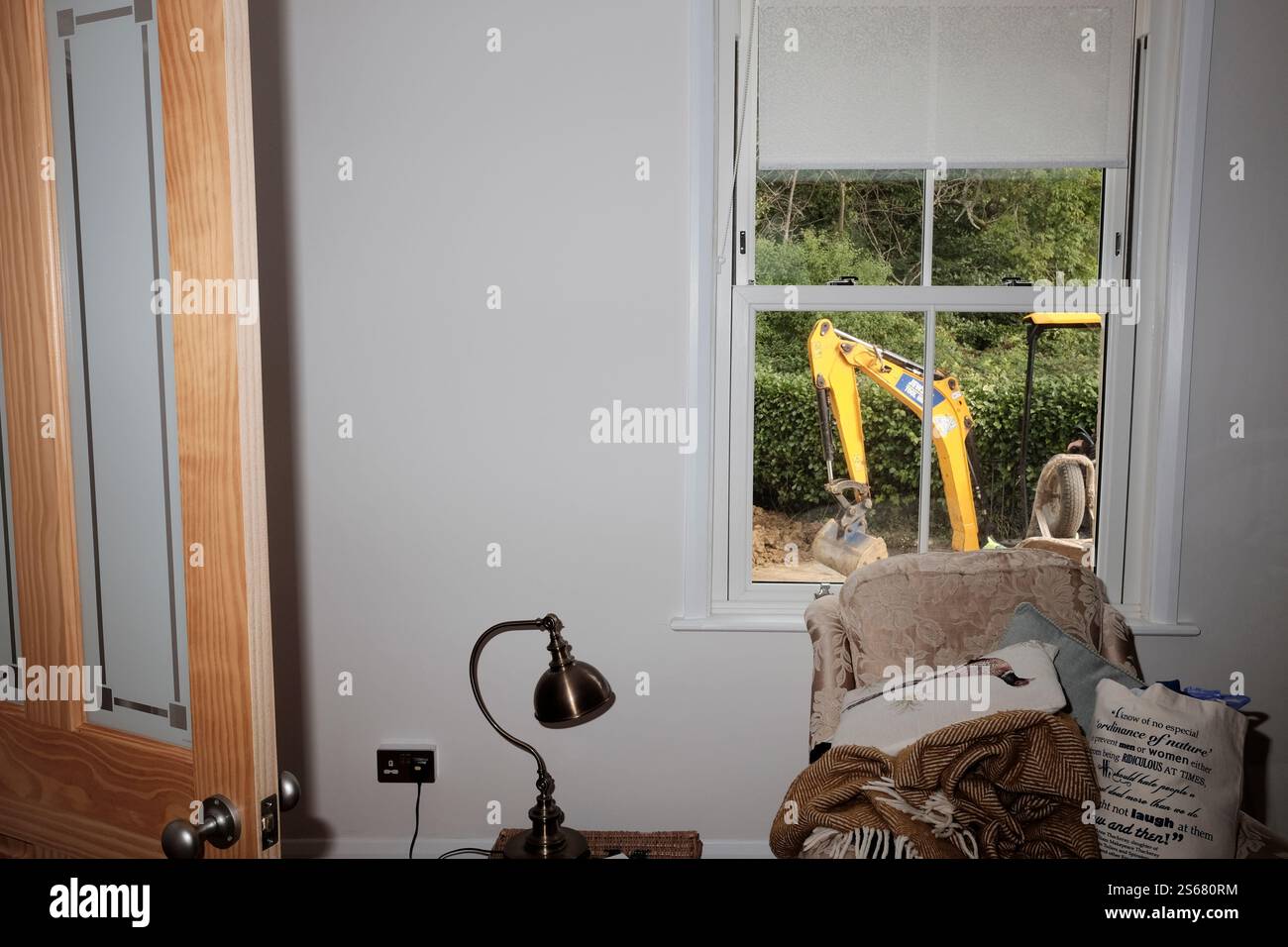 Building works going on at a private dwelling Stock Photo