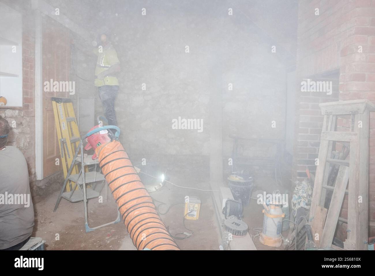 Building works going on at a private dwelling Stock Photo