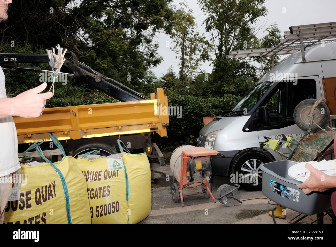 Building works going on at a private dwelling Stock Photo - Alamy