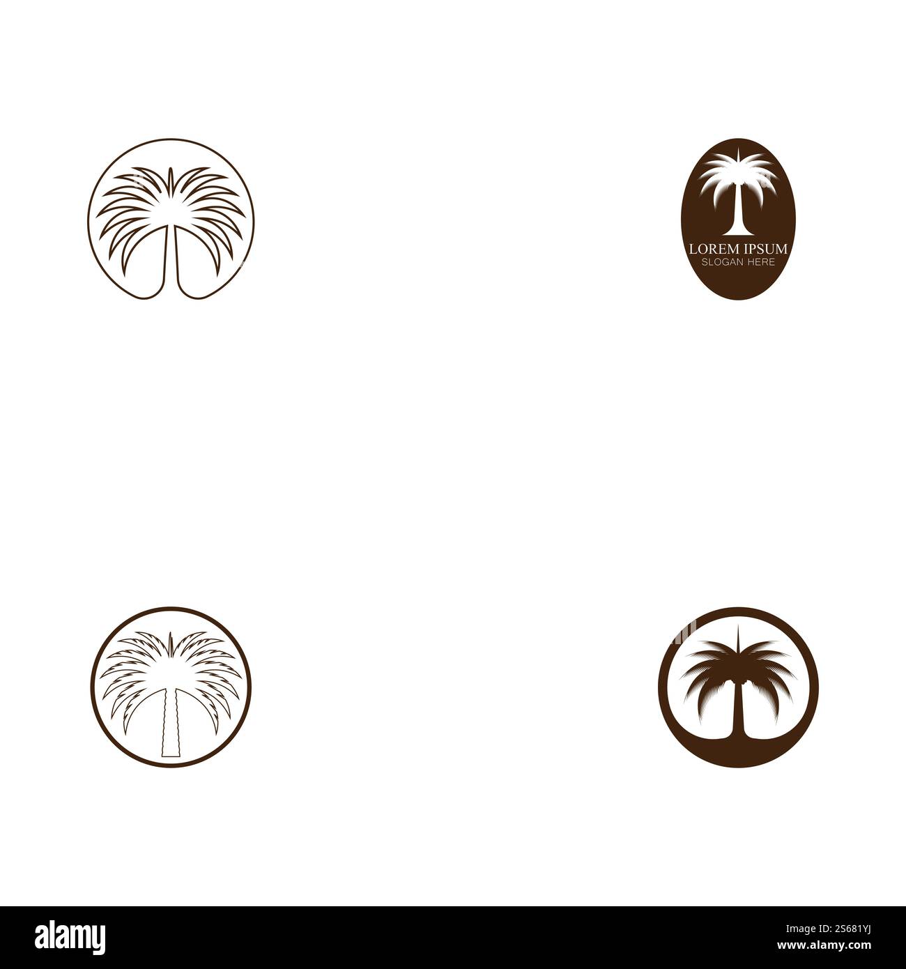 Set Dates tree Logo Template vector symbol nature Stock Vector